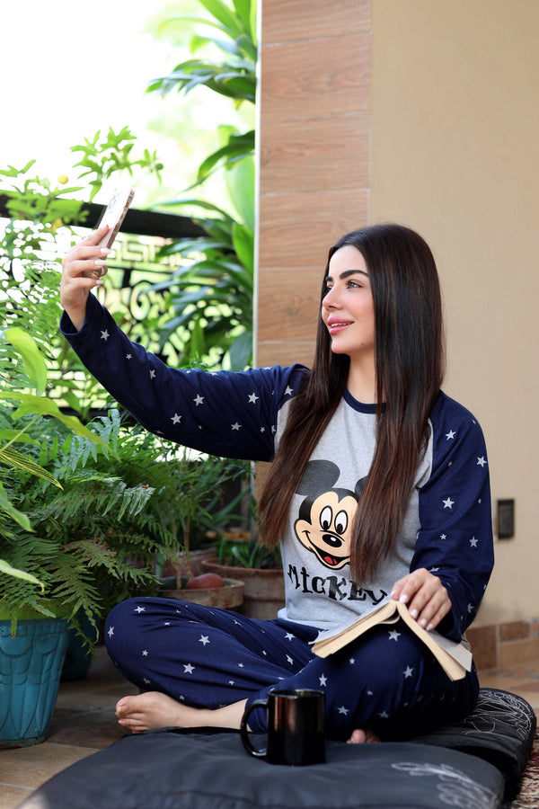 Mickey Star Printed Night Suit