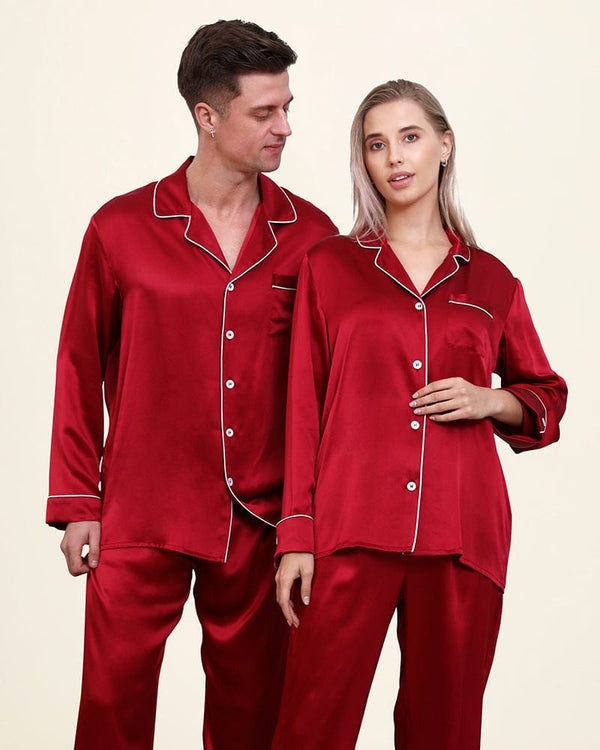 SILK PAJAMA SUIT WITH SCRUNCHIE - PEARL
